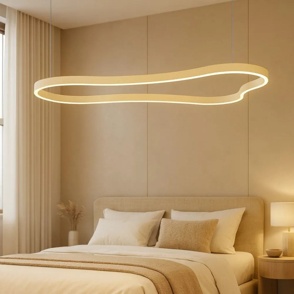 Lampadario Camera Da Letto-Ideal Lux waves-2 sp lampadario per camera da letto oro 125cm