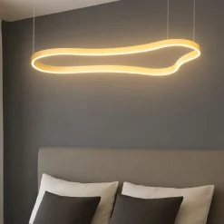 Lampadario Camera Da Letto-Ideal Lux waves-2 sp lampadario per camera da letto oro 125cm
