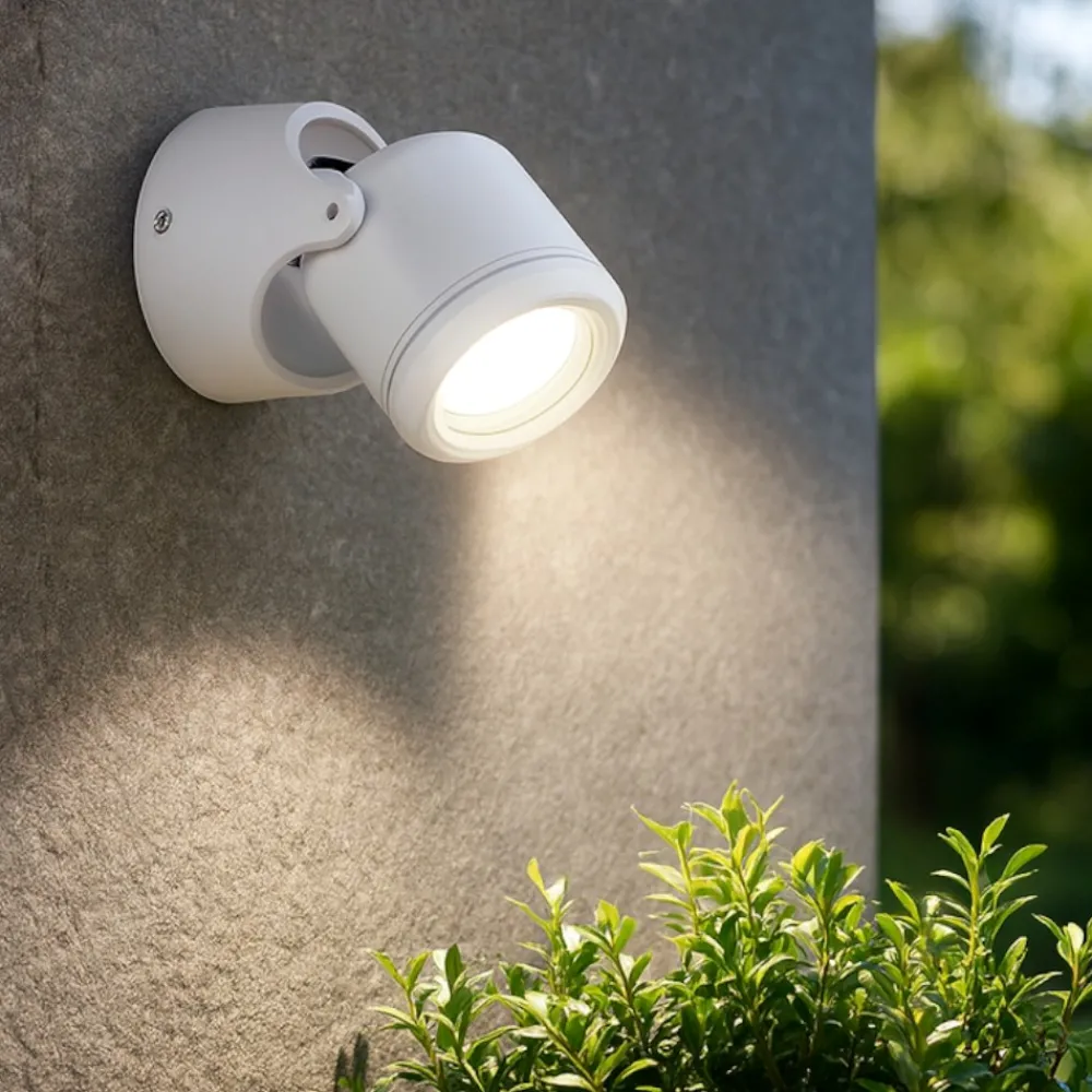 Faretti Da Esterno-Ideal Lux xeno ap1 faretto da esterno orientabile bianco ip44
