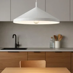 Lampadari Cucina-Ideal Lux yurta sp1 d50 grande lampadario pendente da cucina cono bianco