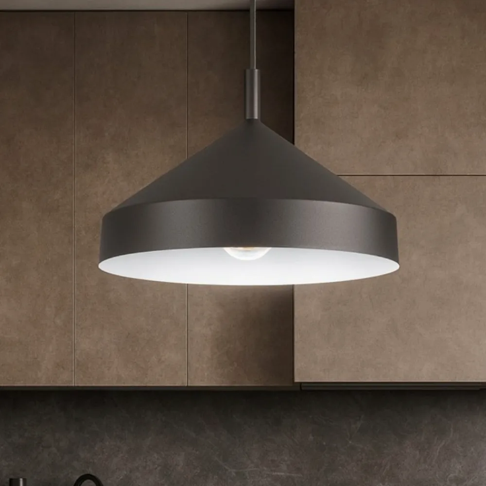 Lampadari Cucina-Ideal Lux yurta sp1 d30 lampadario nero design cono 30 cm per isola cucina moderna