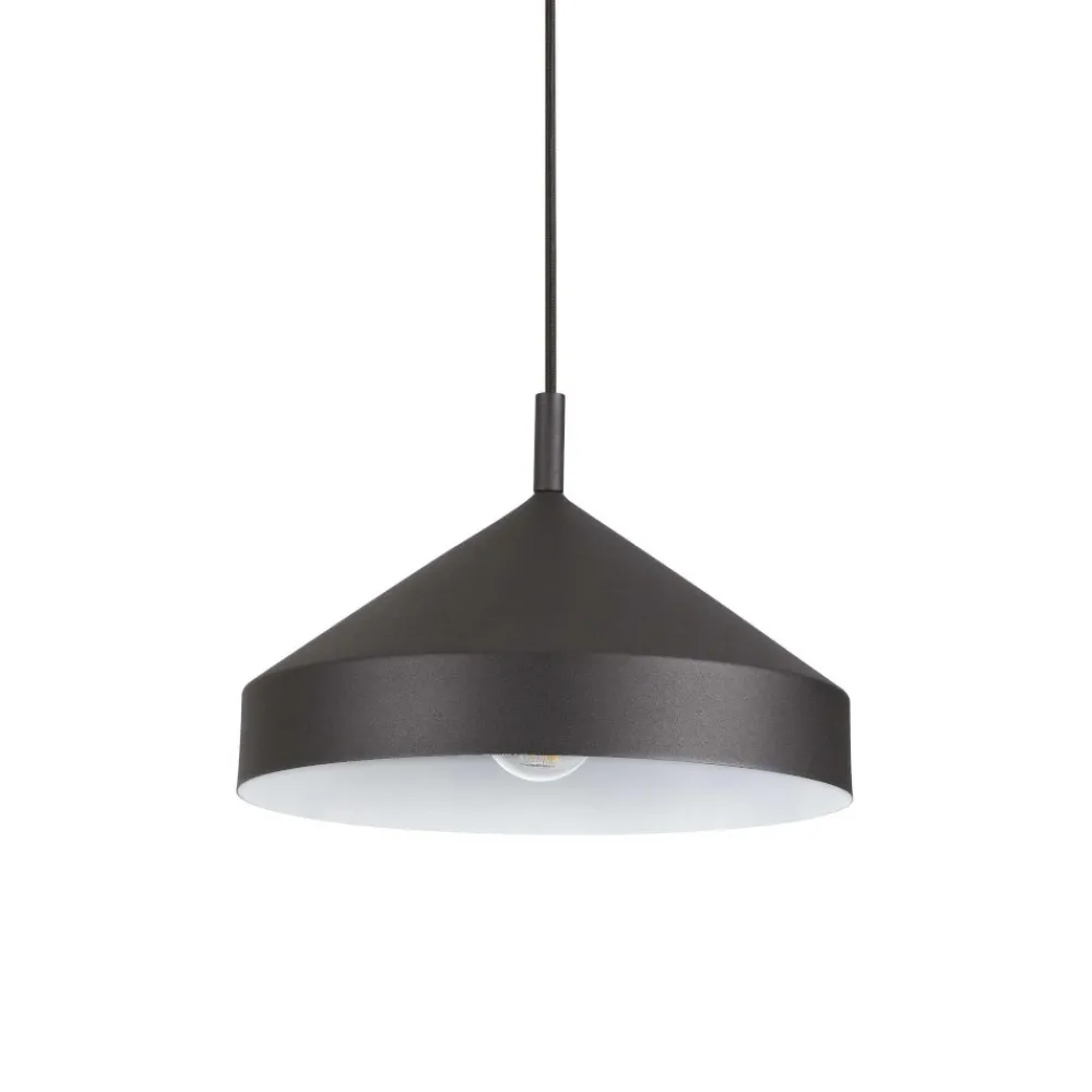 Lampadari Cucina-Ideal Lux yurta sp1 d30 lampadario nero design cono 30 cm per isola cucina moderna