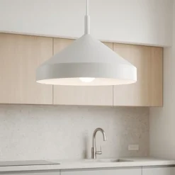 Lampadari Cucina-Ideal Lux yurta sp1 d30 lampadario bianco per cucina design cono 30cm