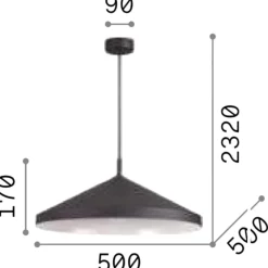 Lampadari Cucina-Ideal Lux yurta sp1 d 50 lampadario cono nero per cucina