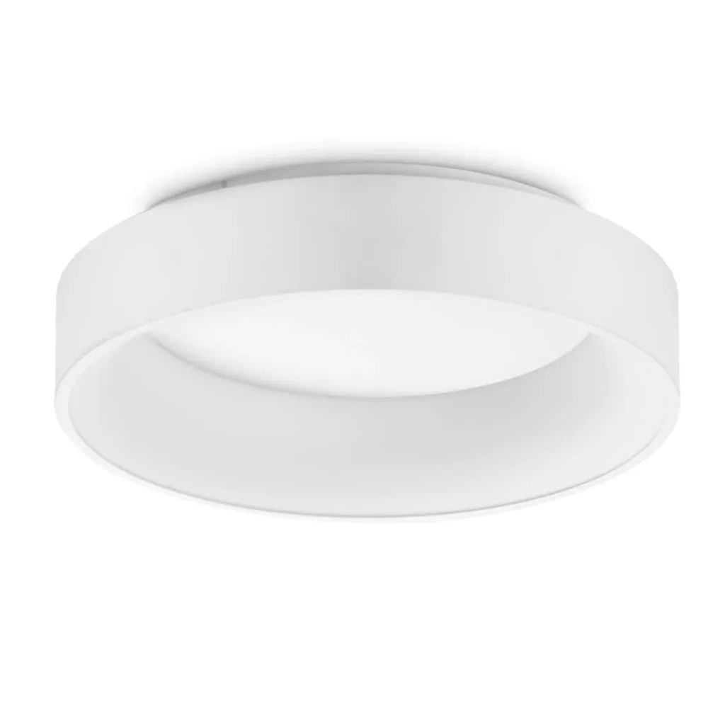 Plafoniere Moderne-Ideal Lux ziggy pl d045 plafoniera led 30w 3000k anello bianco moderna