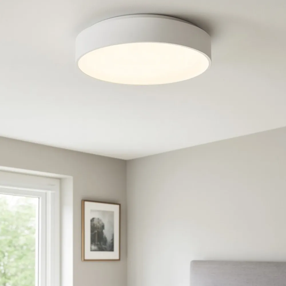 Plafoniere Moderne-Ideal Lux ziggy pl d045 plafoniera led 30w 3000k anello bianco moderna