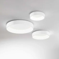 Plafoniere Moderne-Ideal Lux ziggy pl d045 plafoniera led 30w 3000k anello bianco moderna