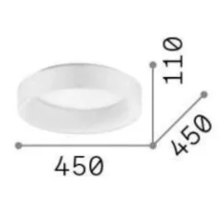 Plafoniere Moderne-Ideal Lux ziggy pl d045 plafoniera led 30w 3000k anello bianco moderna