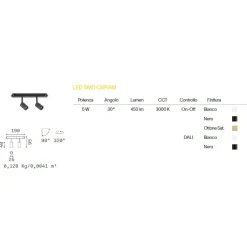 Illuminazione A Binario-Ideal Lux Idea lux ego track faretti led 5w 3000k nero lineare binario monofase 48v on-off osram