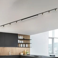 Illuminazione A Binario-Selezionato da Mazzolaluce Illuminazione a binario nero monofase led 40w 3000k con spot orientabili