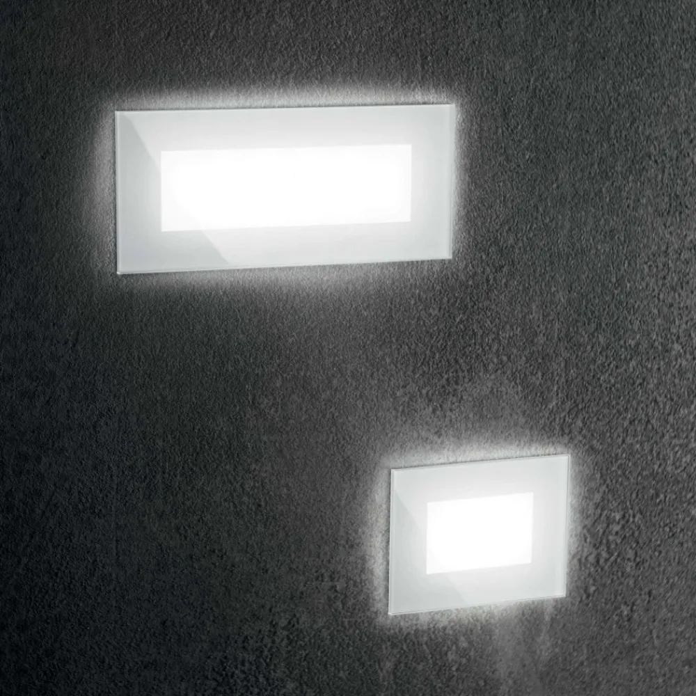 Segnapasso Led-Ideal Lux Indio fi 8w segnapasso led 8w 3000k per esterno ip65 bianco da incasso