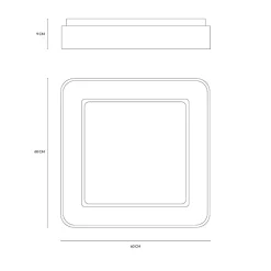 Plafoniere Moderne-Vivida International Inner-s plafoniera 60 nera quadrata 50w 3000k 4000k dimmerabile vivida
