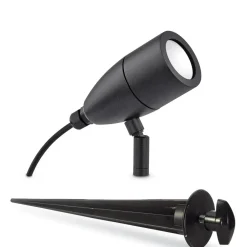 Faretti Da Esterno-Ideal Lux Inside pr1 faretto per esterno con picchetto da giardino nero ip54
