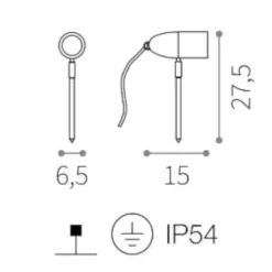 Faretti Da Esterno-Ideal Lux Inside pr1 faretto per esterno con picchetto da giardino nero ip54