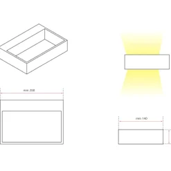 Applique Da Parete-IsyLuce applique a led 6w 3000k design moderno bianco da interno