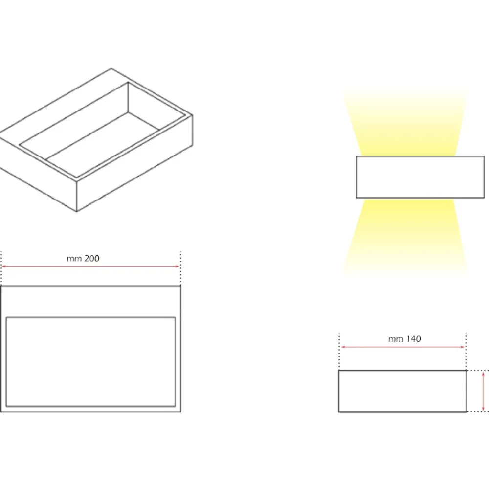 Applique Da Parete-IsyLuce applique a led 6w 3000k design moderno bianco da interno