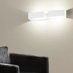 Applique Da Parete-IsyLuce applique bianca moderna led 40w 3000k design