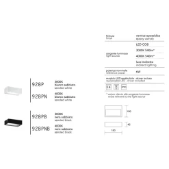 Applique Da Parete-IsyLuce applique bianco led 6w 4000k rettangolare moderna