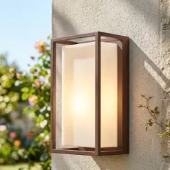 Applique Da Esterno-IsyLuce applique corten per esterno rettangolare ip65