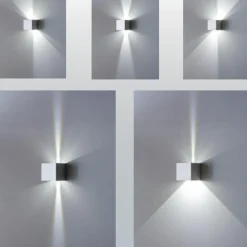 Applique Da Esterno-IsyLuce applique cubo da esterno led 16w 3000k bianco