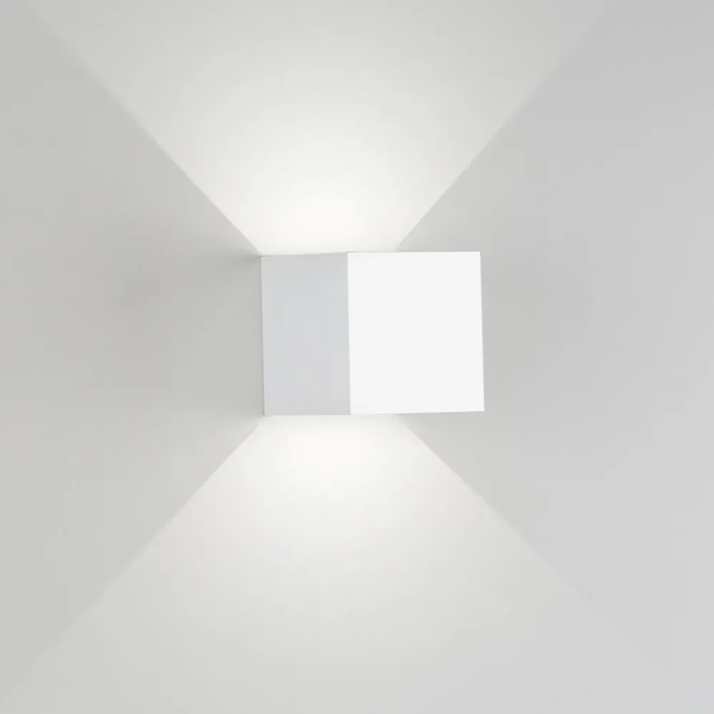 Applique Da Esterno-IsyLuce applique cubo led 6w 3000k bianco da esterno