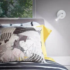 Applique Camera Da Letto-IsyLuce applique da comodino bianco luce orientabile