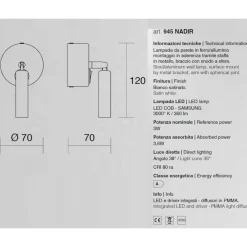 Applique Camera Da Letto-IsyLuce applique da comodino bianco luce orientabile