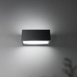 Applique Da Esterno-IsyLuce applique da esterno antracite rettangolare