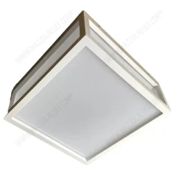 Applique Da Esterno-IsyLuce applique da esterno a parete soffitto bianca quadrata