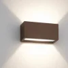 Applique Da Esterno-IsyLuce applique da esterno corten marrone rettangolare