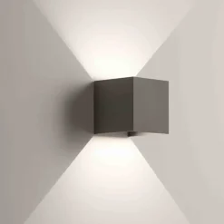 Applique Da Esterno-IsyLuce applique da esterno cubo 16w 4000k antracite