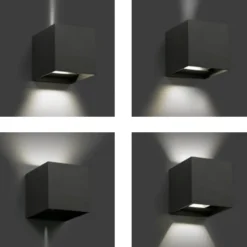 Applique Da Esterno-IsyLuce applique da esterno cubo 16w 4000k antracite
