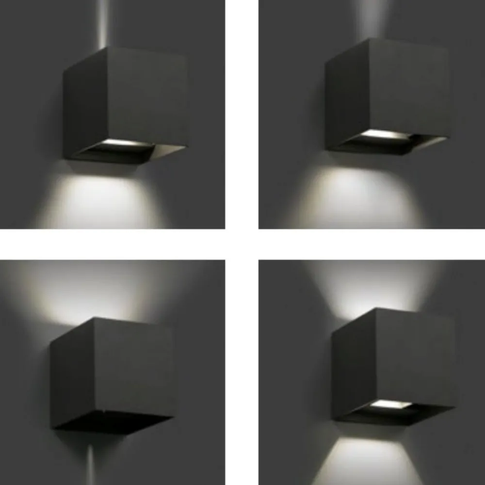 Applique Da Esterno-IsyLuce applique da esterno cubo 16w 4000k antracite