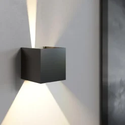 Applique Da Esterno-IsyLuce applique da esterno cubo 16w 4000k antracite