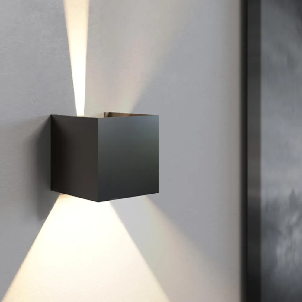 Applique Da Esterno-IsyLuce applique da esterno cubo 16w 4000k antracite