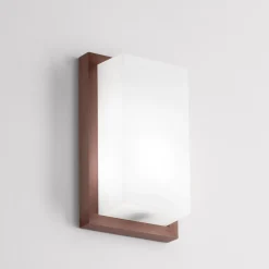 Applique Da Esterno-IsyLuce applique da esterno corten moderna rettangolare ip65