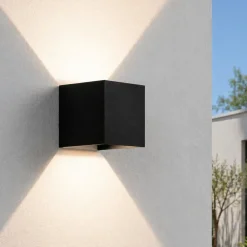 Applique Da Esterno-IsyLuce applique da esterno led 6w 4000k cubo nero
