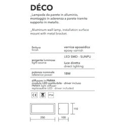 Applique Da Esterno-IsyLuce applique da esterno led 18w 4000k ip54 deco antracite