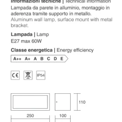 Applique Da Esterno-IsyLuce applique da esterno moderna bianca rettangolare