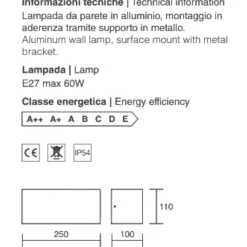 Applique Da Esterno-IsyLuce applique da esterno moderna bianco rettangolare
