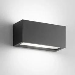 Applique Da Esterno-IsyLuce applique da esterno nero rettangolare moderna