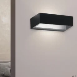 Applique Da Parete-IsyLuce applique da parete nero led 6w 4000k moderna