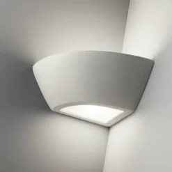 Applique Da Parete-IsyLuce applique di gesso bianco angolare bianca