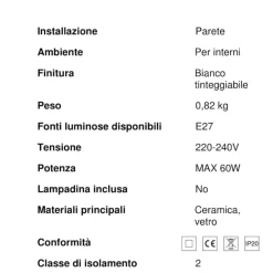 Applique Da Parete-IsyLuce applique di gesso bianco angolare bianca