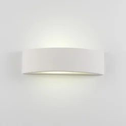 Applique Da Parete-IsyLuce applique di gesso curvo bianco