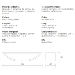 Applique Da Parete-IsyLuce applique di gesso curvo bianco