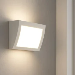 Applique Da Parete-IsyLuce applique di gesso led 18w 3000k bianca moderna