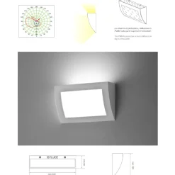Applique Da Parete-IsyLuce applique di gesso led 18w 3000k bianca moderna