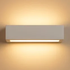 Applique Da Parete-IsyLuce applique gesso bianco rettangolare moderna