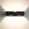 Applique Da Parete-IsyLuce applique graffa nero led design moderna 40w 3000k